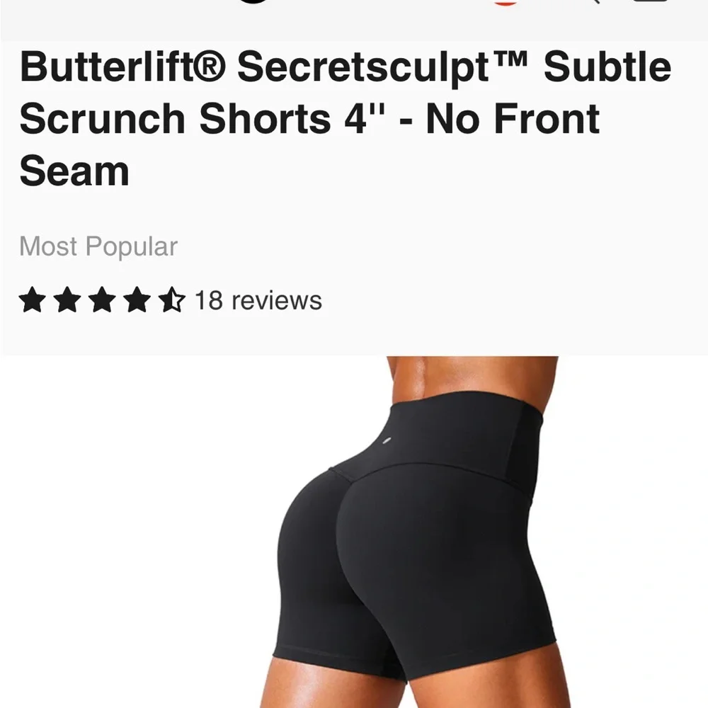 NWT CRZ Yoga Butterlift® Secretsculpt™ Subtle Scrunch Shorts 4'' - No Front Seam - Picture 3 of 7